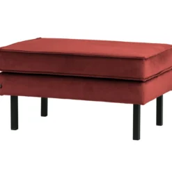 Rodeo hocker op poten velvet kastanjebruin