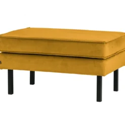 Rodeo hocker op poten velvet okergeel
