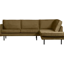 Rodeo hoekbank rechts structure velvet brass