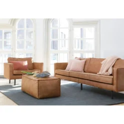Rodeo poef 43x120x60 ecoleer cognac