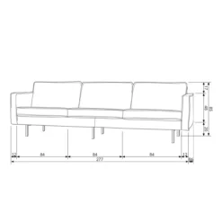 Rodeo 3-zits bank velvet taupe