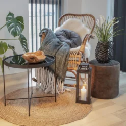 Rond vloerkleed Milou naturel Ø120 cm