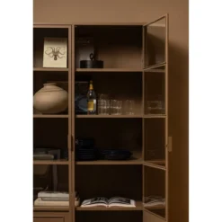 Ronja vitrinekast xl metaal military brown