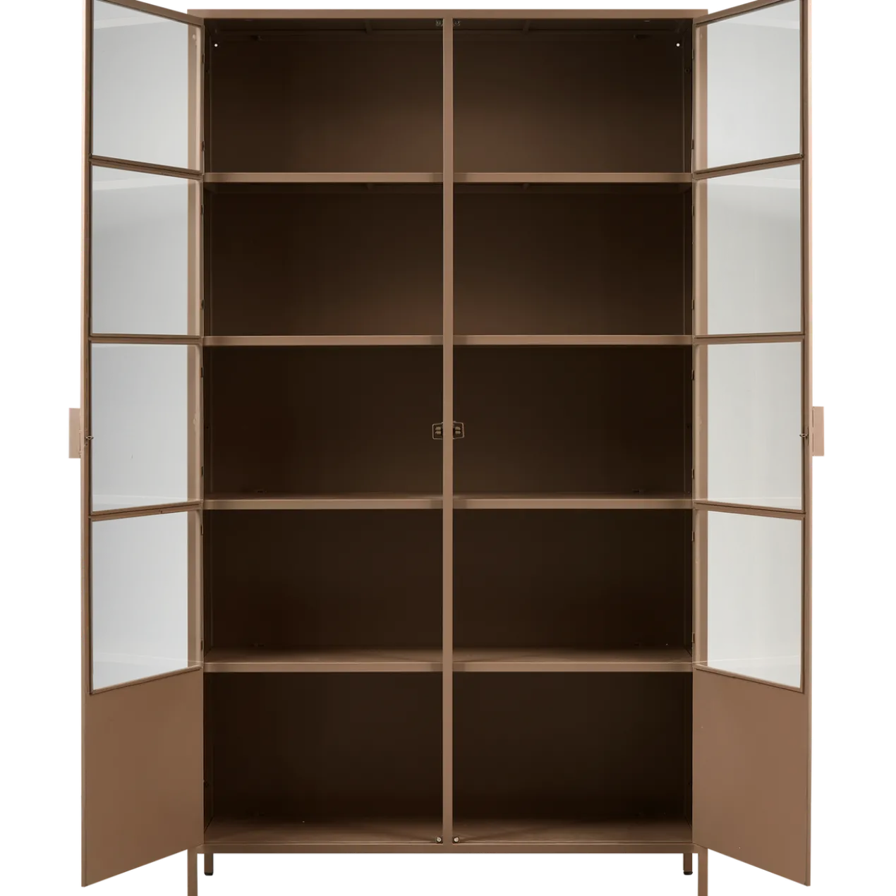 Ronja vitrinekast xl metaal military brown