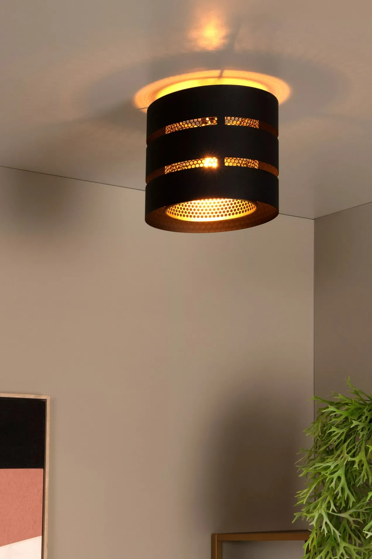 ROSAS PLAFONDLAMP Ø 26CM ZWART