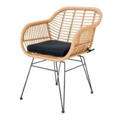 Rotan tuinstoel Madelein - met zitkussen Naturel