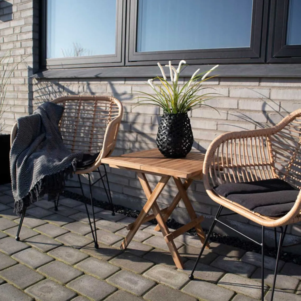 Rotan tuinstoel Madelein - met zitkussen Naturel