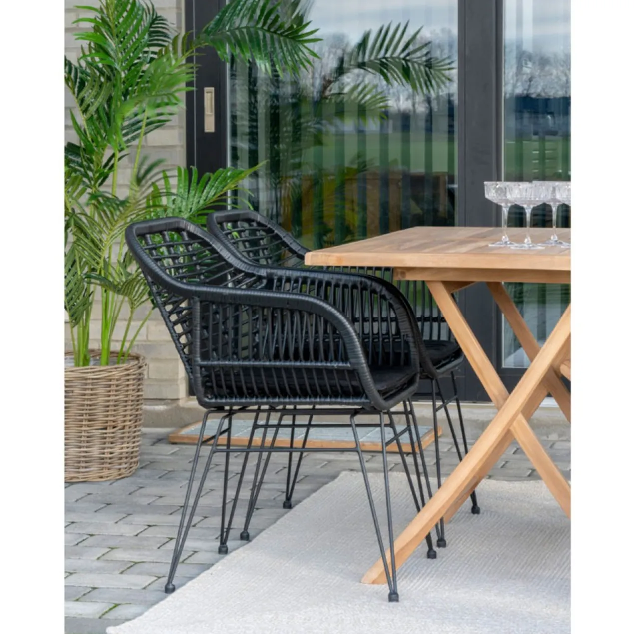 Rotan tuinstoel Madelein - met zitkussen Naturel
