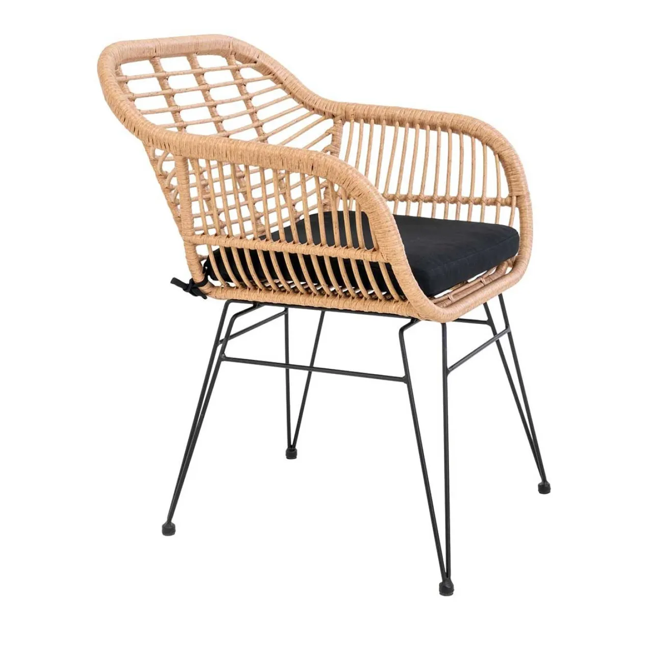 Rotan tuinstoel Madelein - met zitkussen Naturel