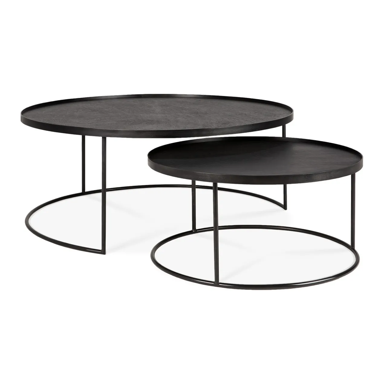 Round tray coffee table - set van 2 - large