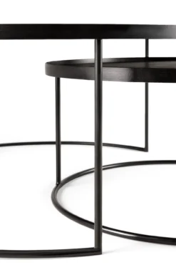 Round tray coffee table - set van 2 - large