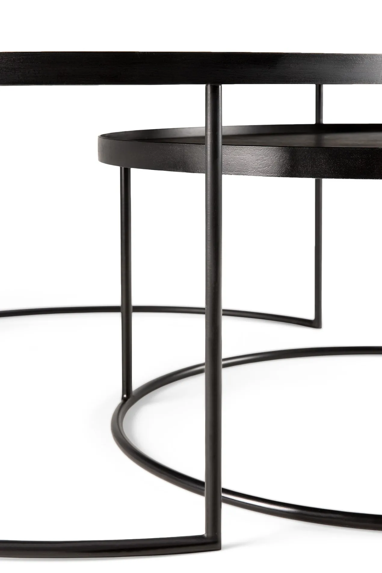 Round tray coffee table - set van 2 - large
