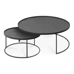 Round tray coffee table - set van 2 - large
