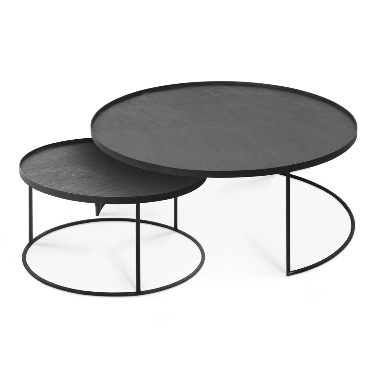 Round tray coffee table - set van 2 - large