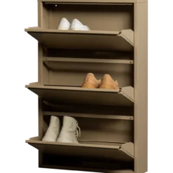 Sabine 3-vaks schoenenkast metaal zand