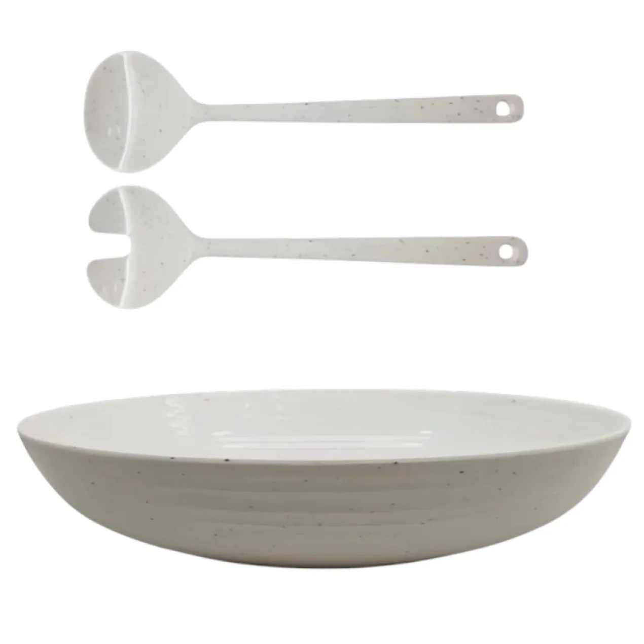 Saladeschaal Granite Pearl inclusief slabestek