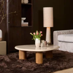 Salontafel Amara naturel botticino marmer 100 cm