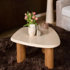 Salontafel Amara naturel botticino marmer 84 cm