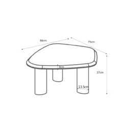 Salontafel Amara naturel botticino marmer 84 cm