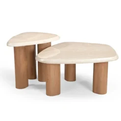Salontafel Amara naturel botticino marmer 84 cm