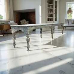 Salontafel blauw met 6 poten uniek
