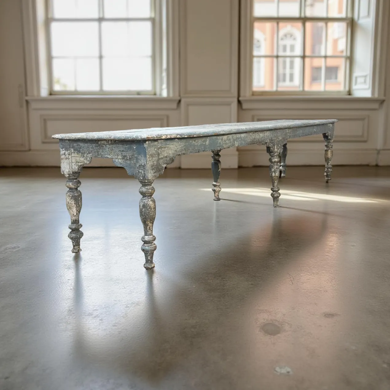 Salontafel blauw met 6 poten uniek