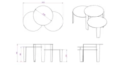 Salontafel Cascado Ø50 brons - set van 3