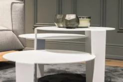 Salontafel Cascado Ø50 wit - set van 3