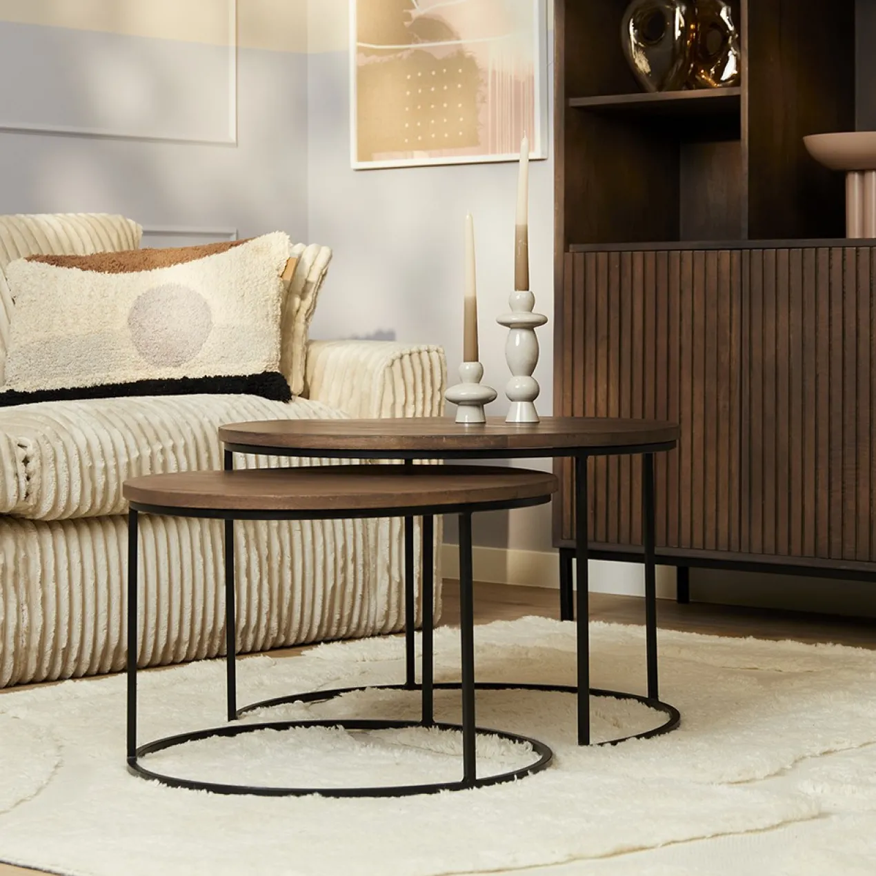 Salontafel De Bokke Bruin (Set van 2)