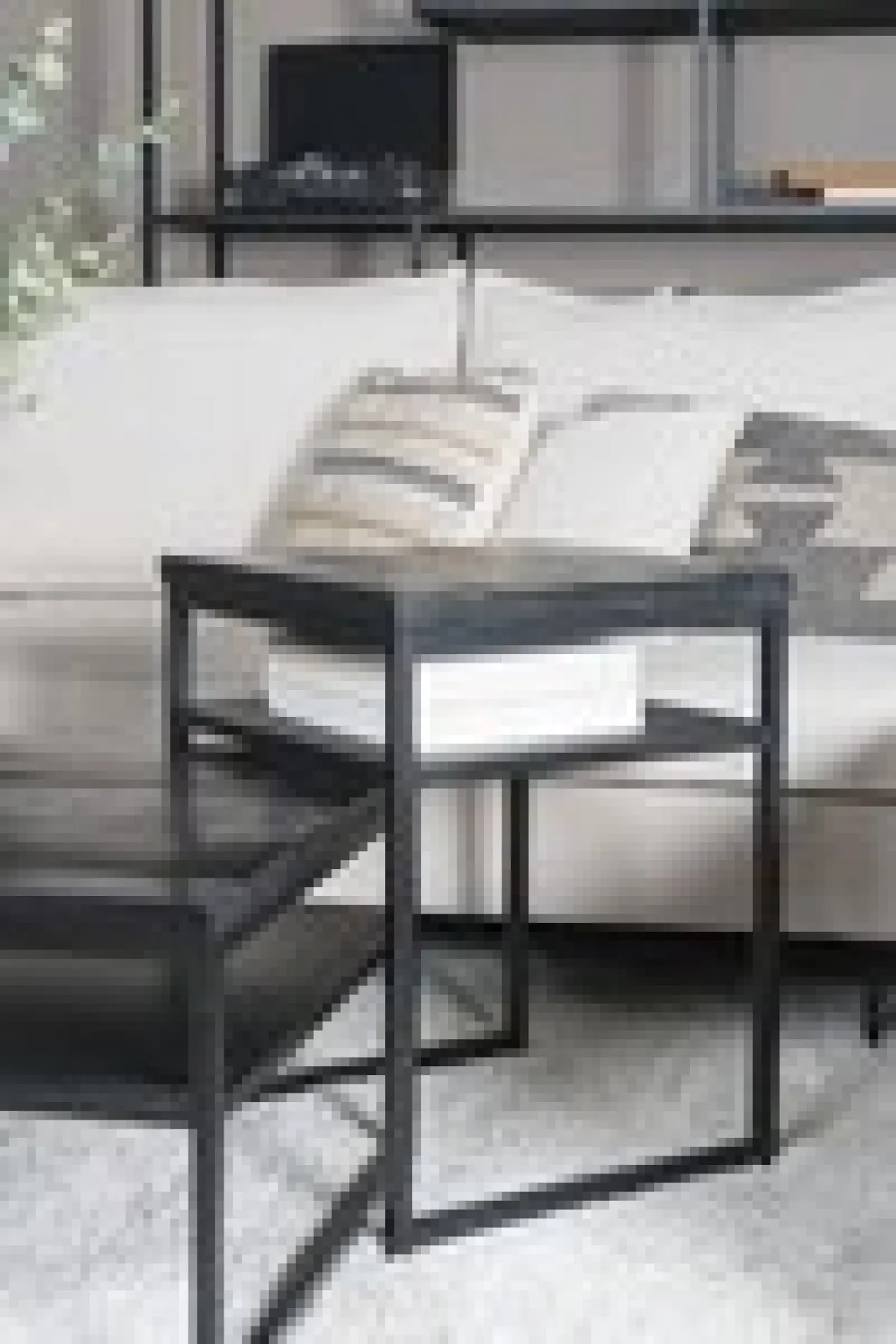 Salontafel Delhi rond zwart