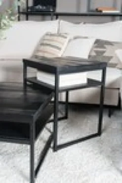 Salontafel Delhi rond zwart