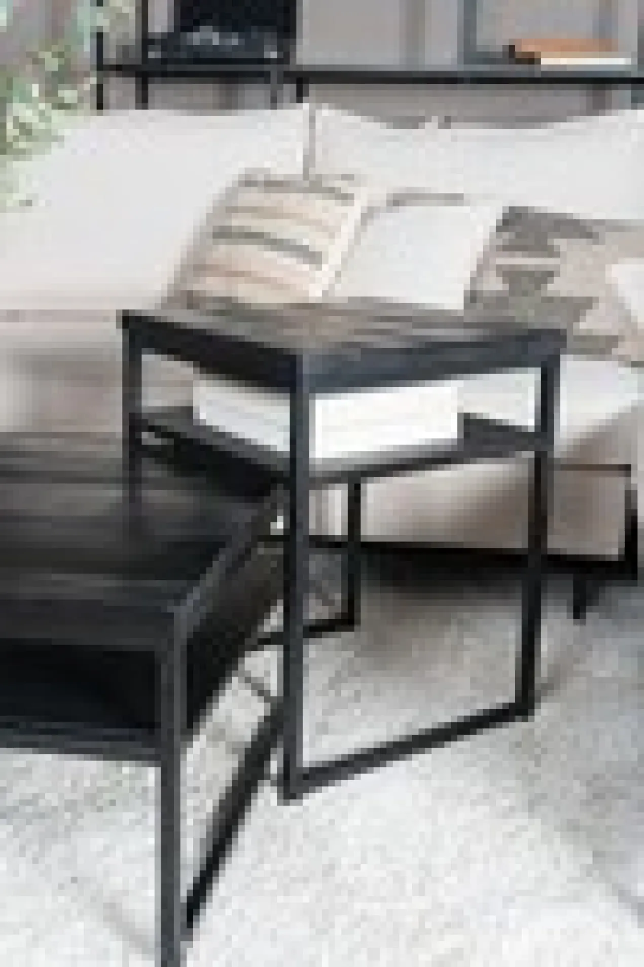 Salontafel Delhi rond zwart