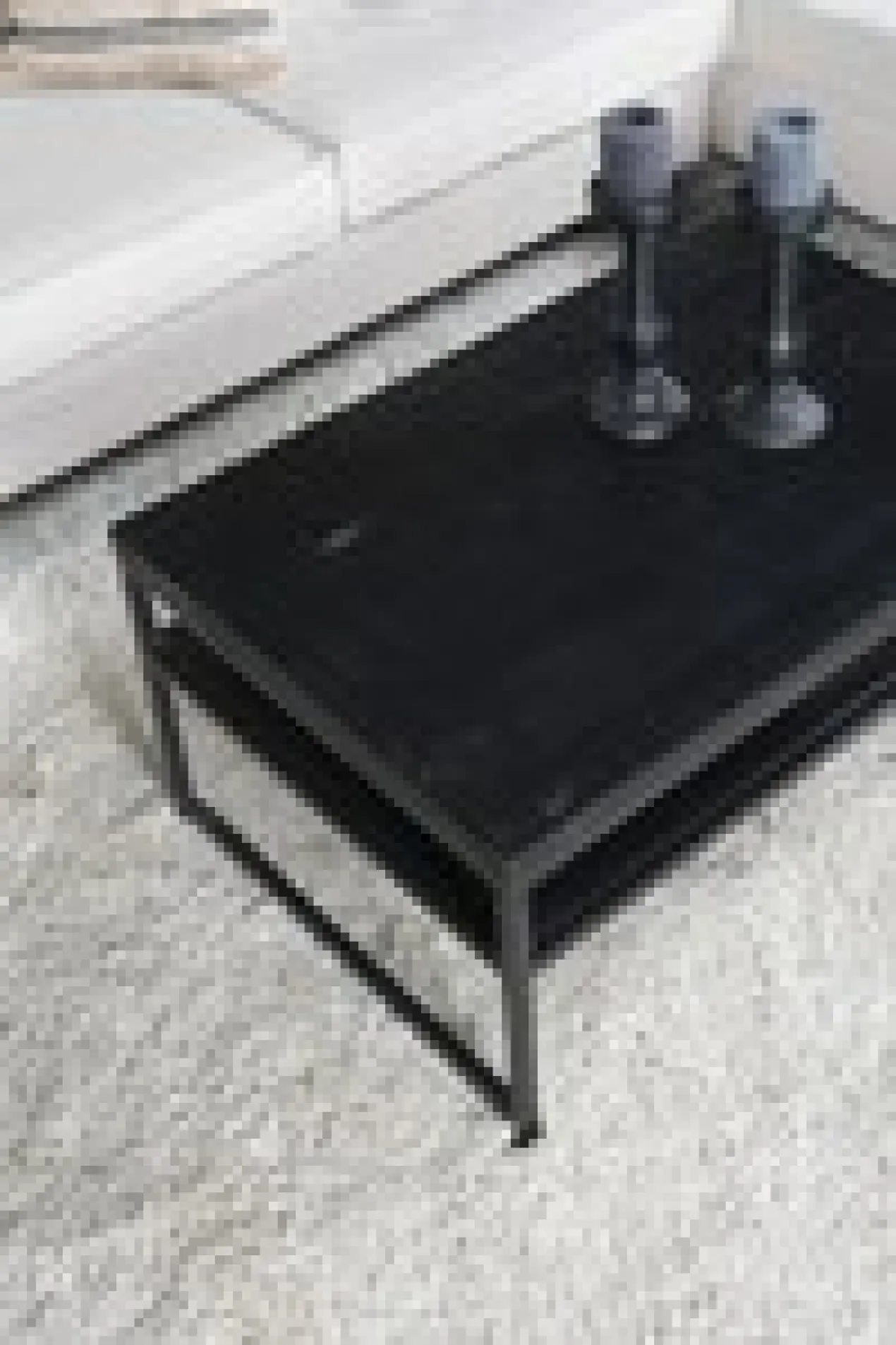 Salontafel Delhi rond zwart