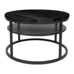 Salontafel Delhi rond zwart