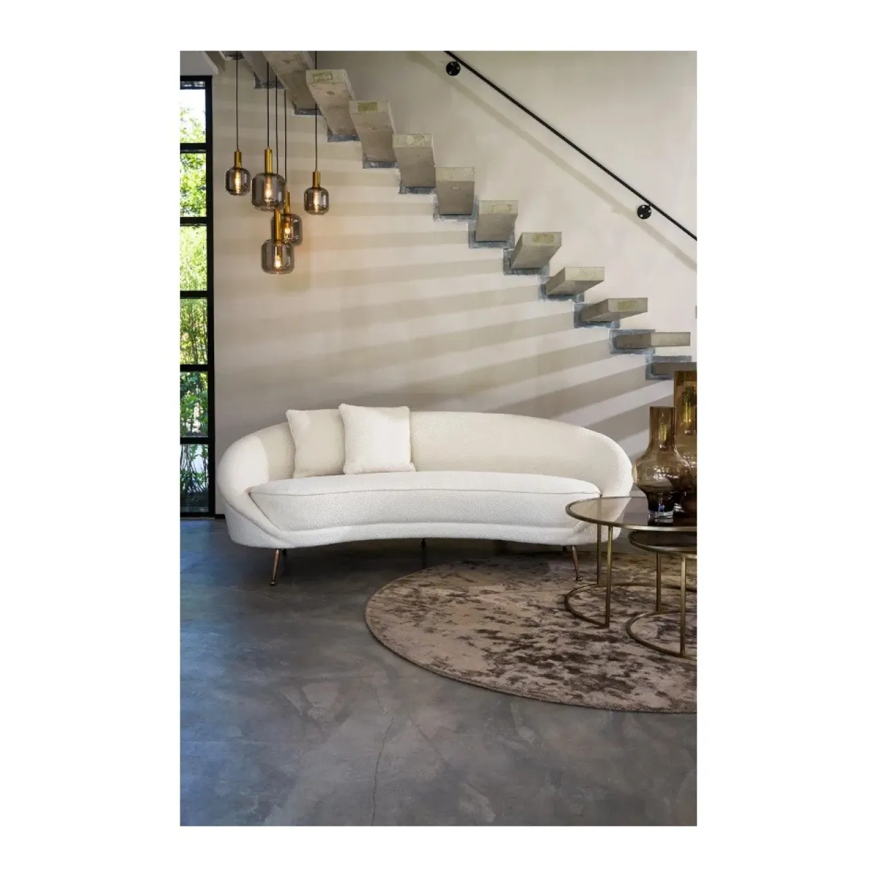 Salontafel Duarte glas en goud - set van 2