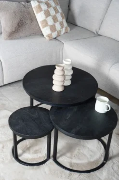 Salontafel Erjan Zwart - Set van 3