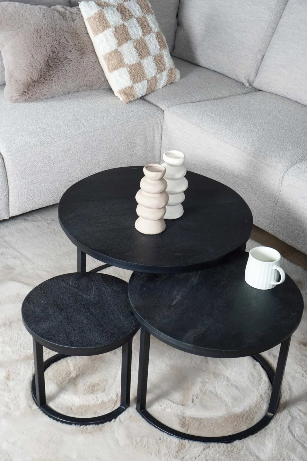 Salontafel Erjan Zwart - Set van 3
