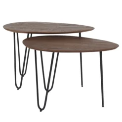 Salontafel Fabio Espresso Mangohout – Set van 2