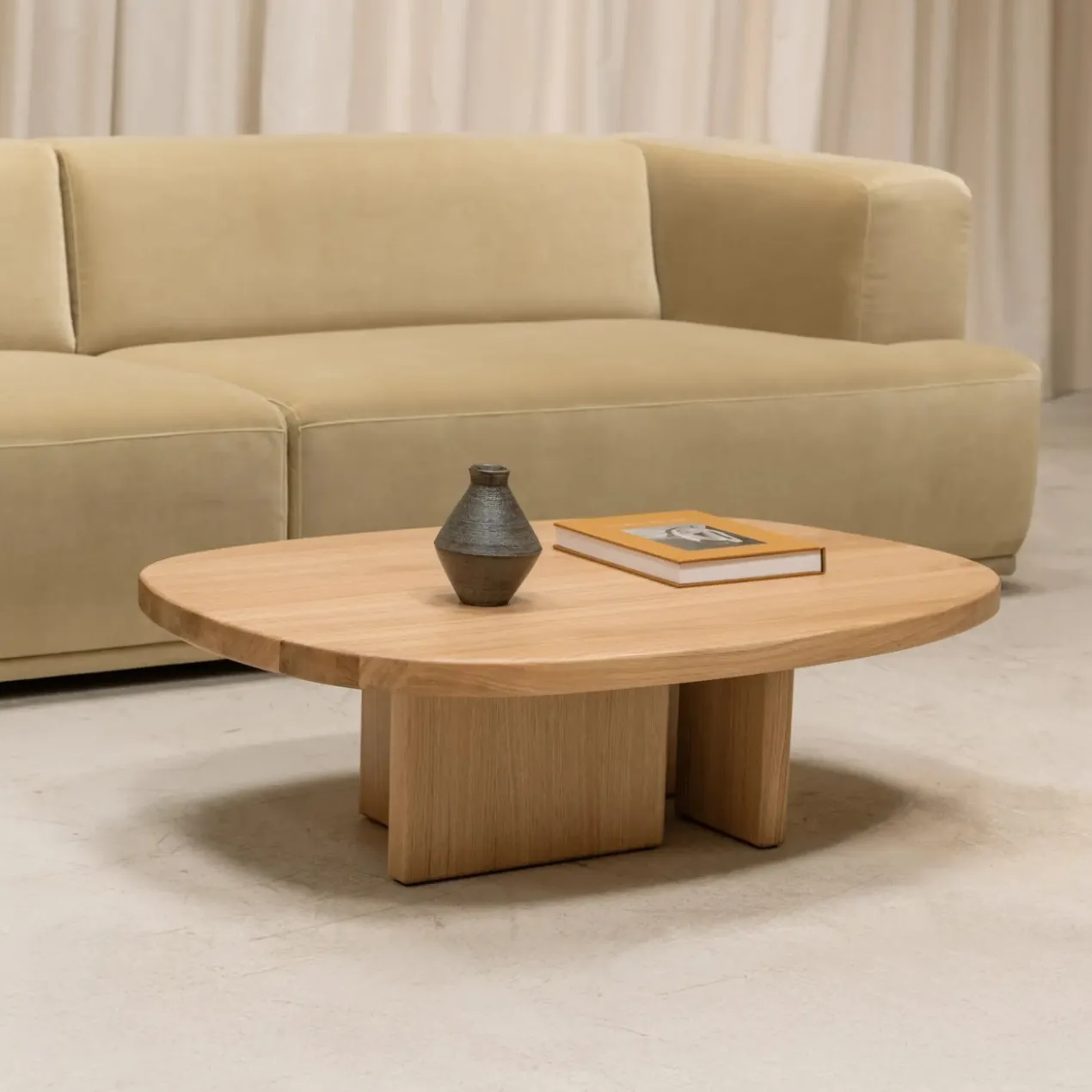 Salontafel Federico Pebbles 142x86x3 cm eiken 0008