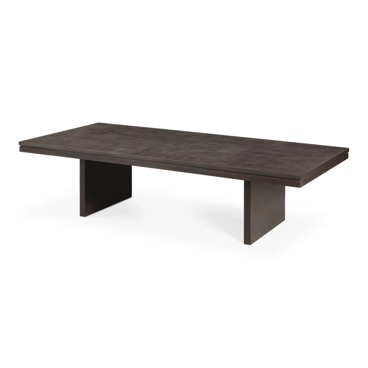 Salontafel Grooves teak zwart/bruin 135x65 cm