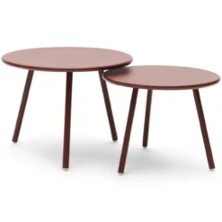 Salontafel Julia bordeaux - set van 2