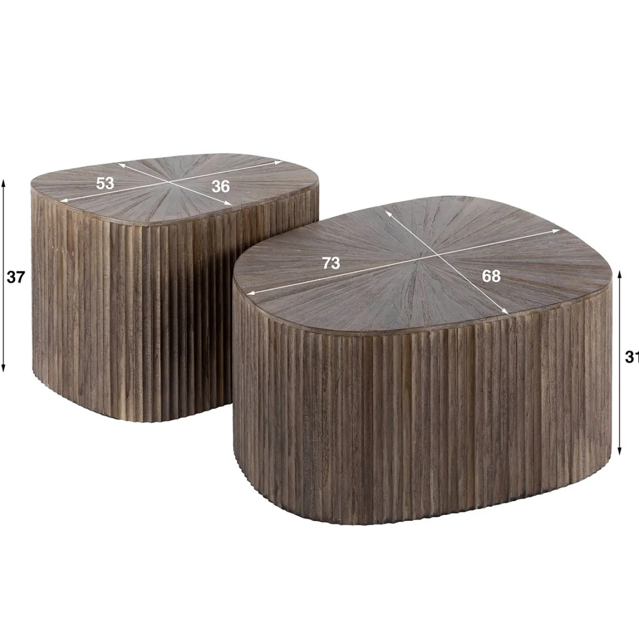 Salontafel Kib Rock - set van 2