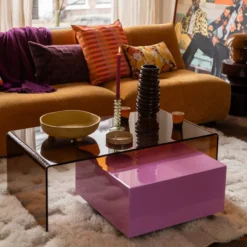 Salontafel Lilla amber glas