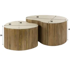 Salontafel Limestone Hart - set van 2