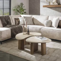 Salontafel Limestone Organisch Duo
