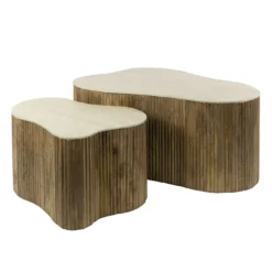 Salontafel Limestone Shamrock - set van 2