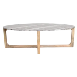 Salontafel Marmer Ovaal Bruin