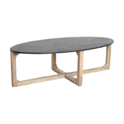 Salontafel Marmer Ovaal Zwart