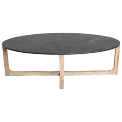 Salontafel Marmer Ovaal Zwart