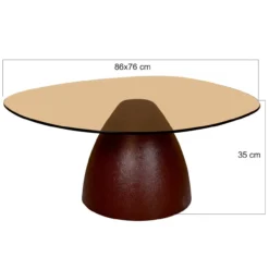Salontafel Milan rookglas 86 cm bourgogne